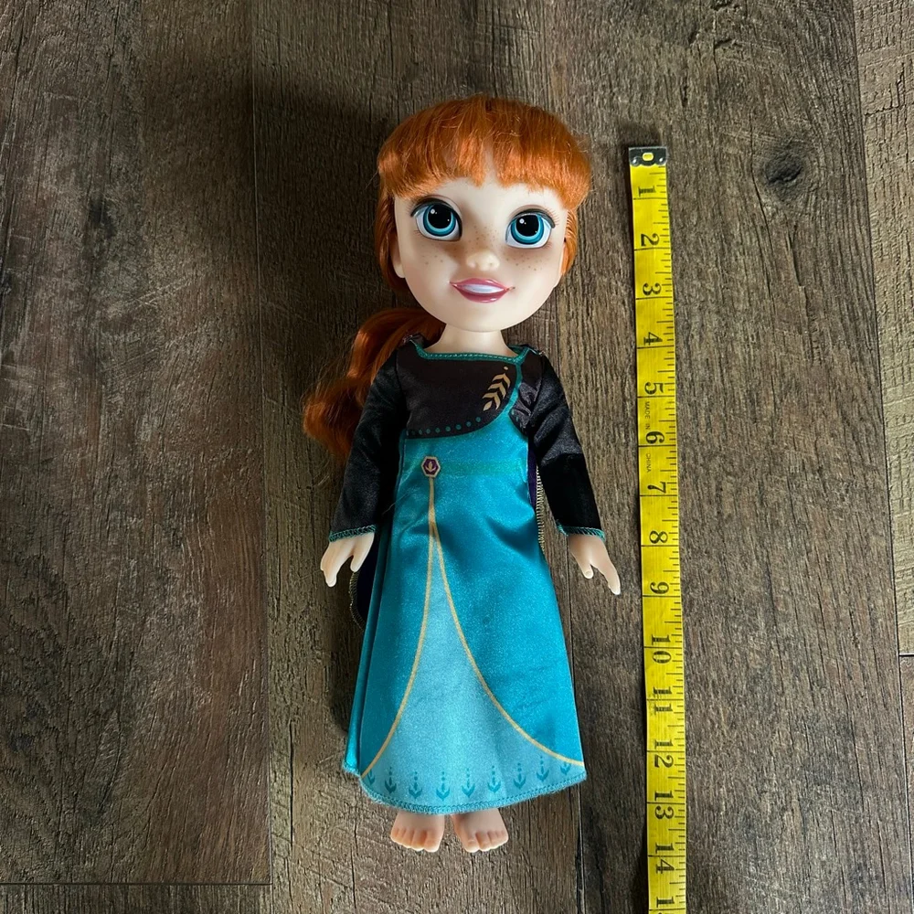 Girls Disney Anna Frozen Doll One Size Teal Black Dress